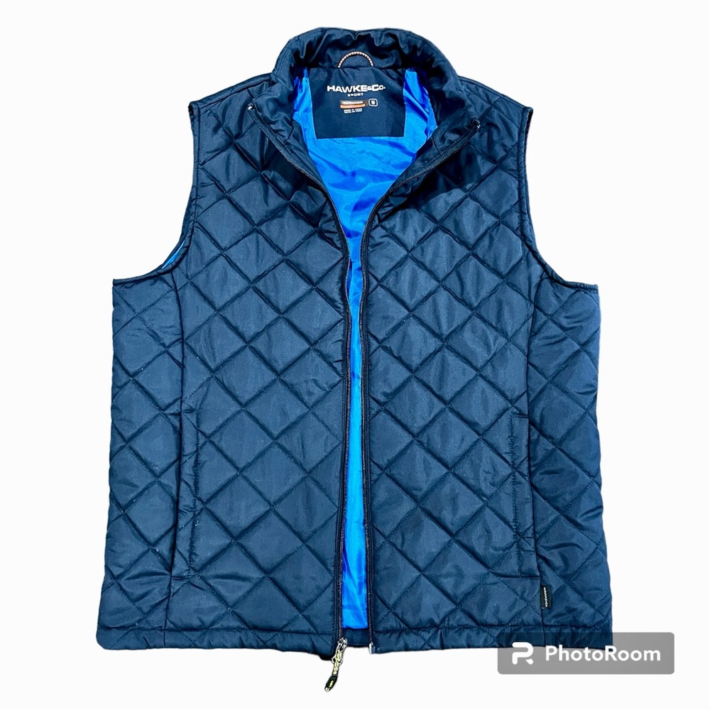 Men’s Performance Diamond Quilted Puffer Vest Navy Size Medium